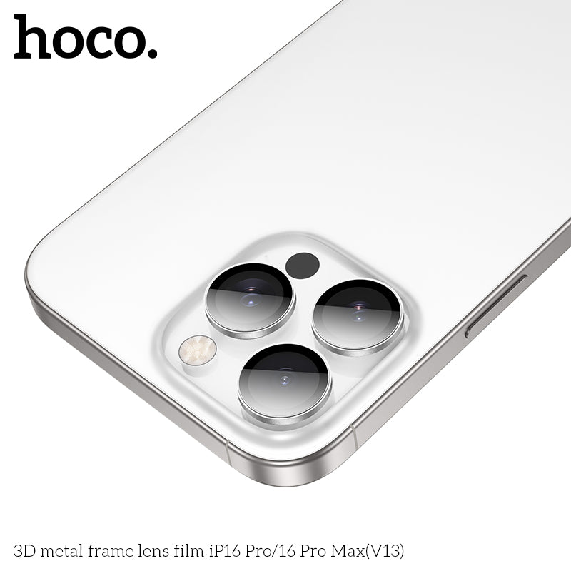 HOCO 3D metal frame lens film iP16 Pro/16 Pro Max(V13) - Black