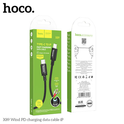 Hoco X89 Wind PD charging data cable iP Black