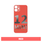 iPhone 12 Mini Compatible Back Glass - Red (Big Hole)