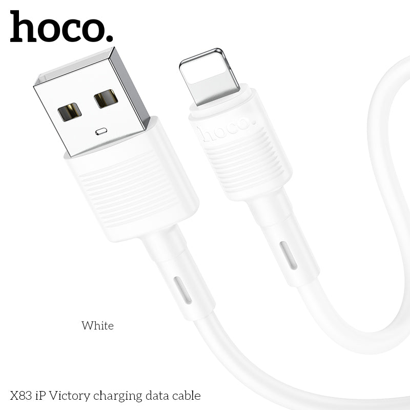 Hoco X83 iP Victory Charging Data Cable - White