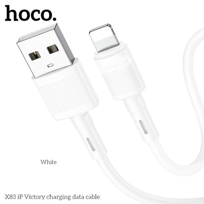Hoco X83 iP Victory Charging Data Cable - White