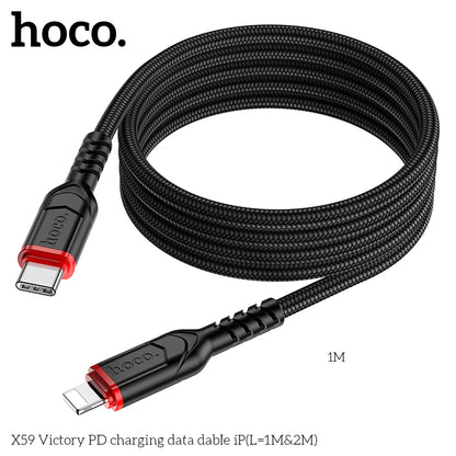 HOCO X59 Victory charging data cable iP(L=3M) Black