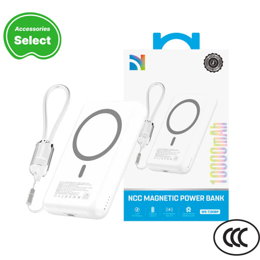 NCC Power Bank WS-T193BP 10000mAh 22.5W Magnetic Fast Charging White-10000mAh Certified