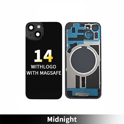 Iphone 14 Back Glass with 3M Adhesive With Camera Lens And Magnet OEM - Black
