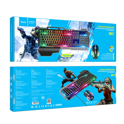 HOCO GM12 Light and shadow RGB gaming keyboard and mouse set