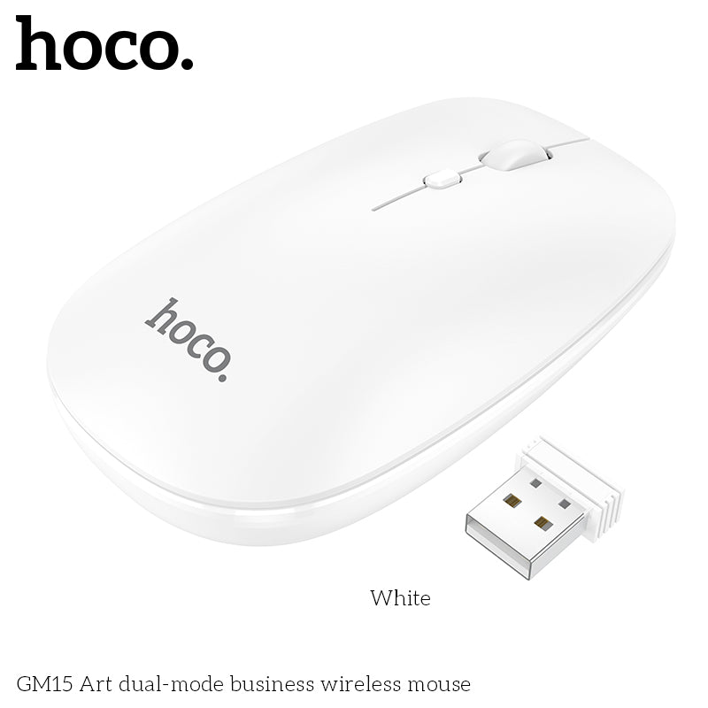 HOCO GM15 Art dual-mode business wireless mouse - White