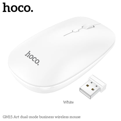 HOCO GM15 Art dual-mode business wireless mouse - White