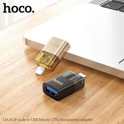 UA36 iP male to USB female OTG transparent adapter