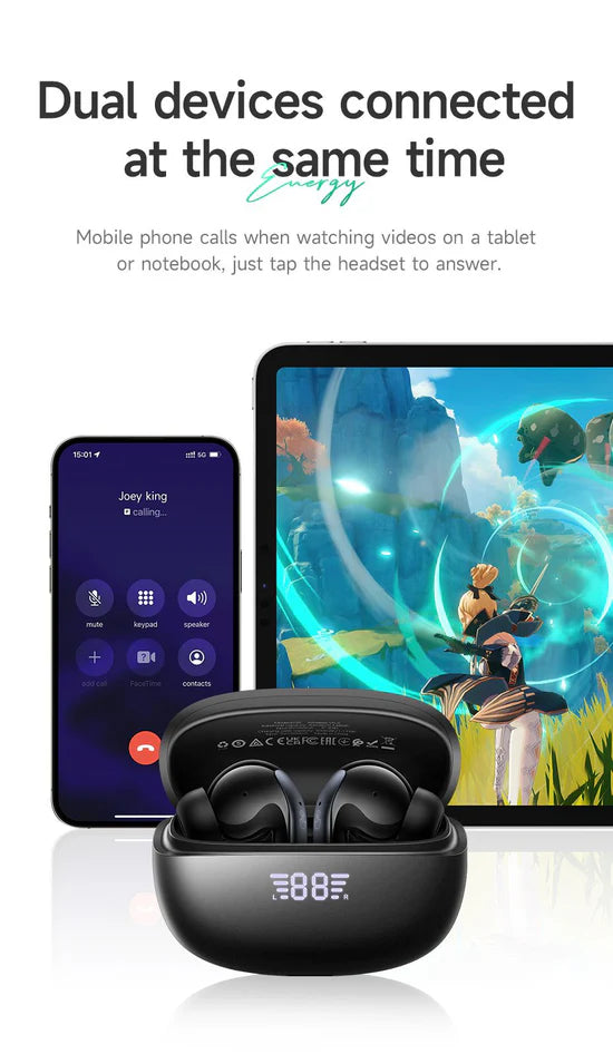 HOCO EQ5 Energy true wireless ANC+ENC noise reduction BT headset