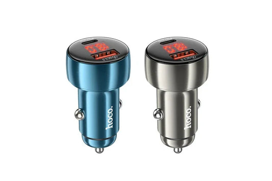 HOCO Z50 Leader 48W dual-port PD30W+QC3.0 car charger with digital display