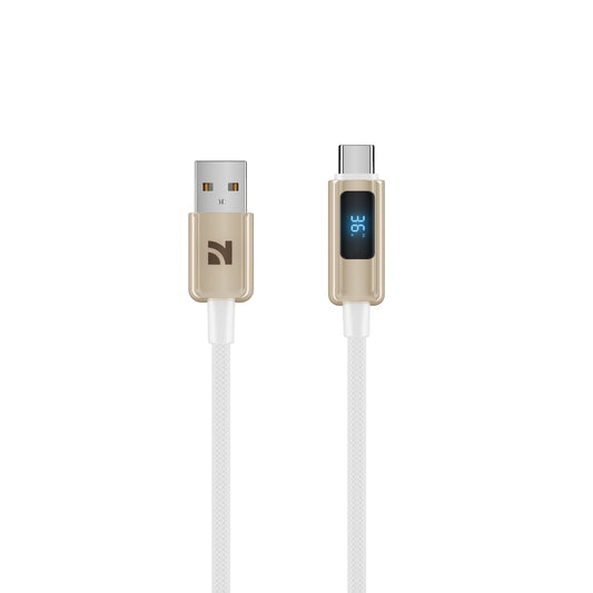 NCC XC-0409 USB-A To USB-C 66W 1.2M Power Display with Zinc Alloy Connector - Gold