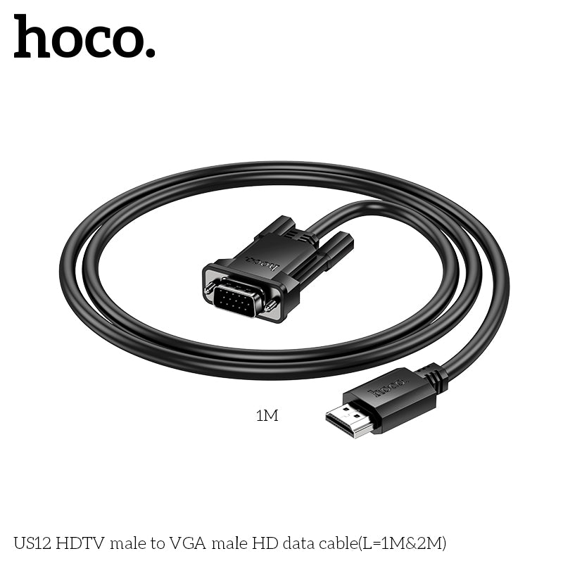 HOCO US12 HDTV male to VGA male HD data cable(L=2M)