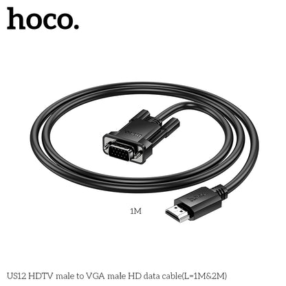 HOCO US12 HDTV male to VGA male HD data cable(L=2M)