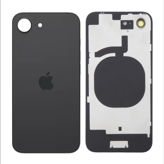 iPhone 16E Compatible Back Glass With Camera Lens And Adhesive OEM - Black