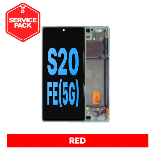 Samsung Galaxy S20FE Service Pack with Frame Amoled Assembly - Red