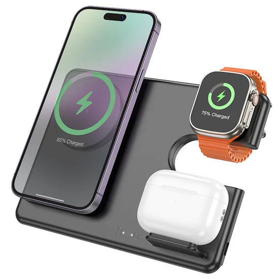 HOCO CQ1 Geek folding 3-in-1 magnetic wireless fast charger(for iWatch)