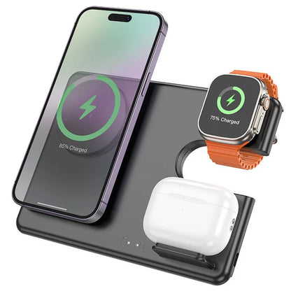 HOCO CQ1 Geek folding 3-in-1 magnetic wireless fast charger(for iWatch)