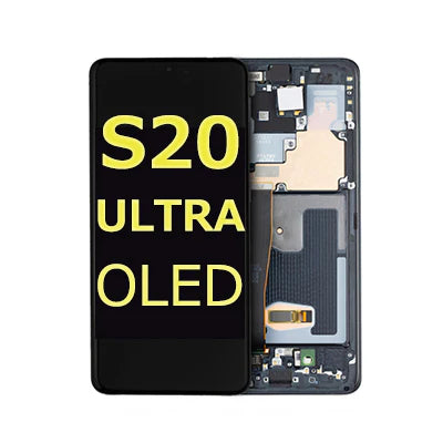 Samsung Galaxy S20 Ultra Compatible Amoled Assembly - Soft Oled Aftermarket - Cosmic Black
