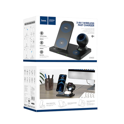 HOCO CW33 3 in 1 15 Wiressless Charger Stand