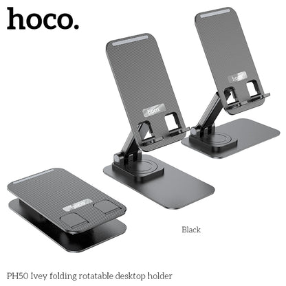 Hoco PH50 Ivey folding rotatable desktop holder - Black