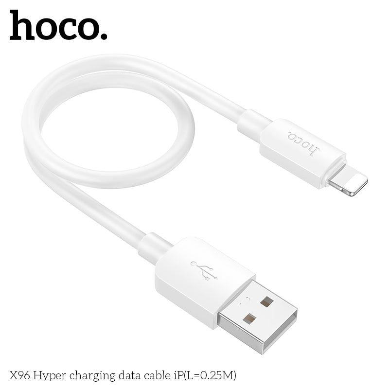 X96 Hyper charging data cable iP(L=0.25M) White