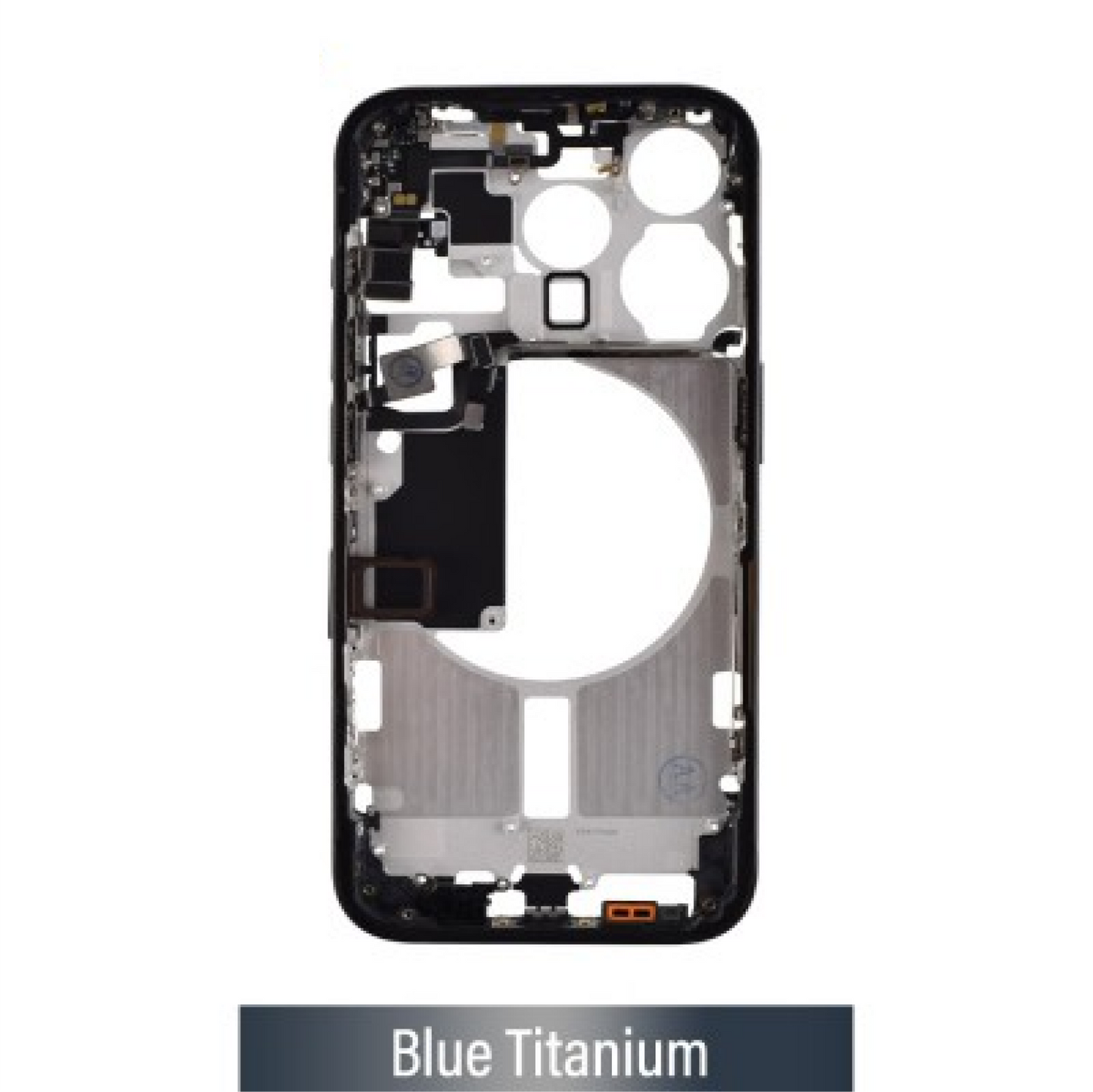 iPhone 15 Pro Oem Mid Frame Housing With Small Parts - Blue Titanium