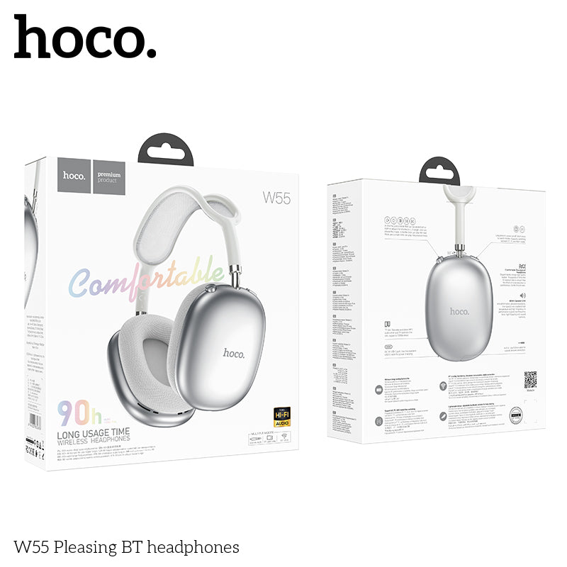Hoco W55 Plus Happiness ANC noise reduction BT headphones Grey