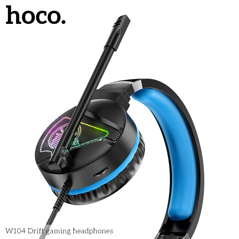 HOCO W104 Wired Gaming Headphones with Mic - Blue