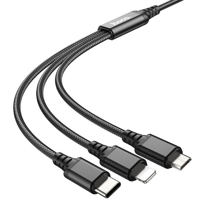 Hoco X76 3-in-1 Super charging cable(iP+Type-C+Micro)