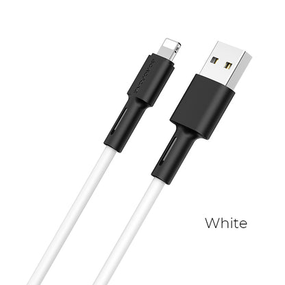 HOCO X21 Silicon Lightning Fast Charging Cable - White (L=1M)