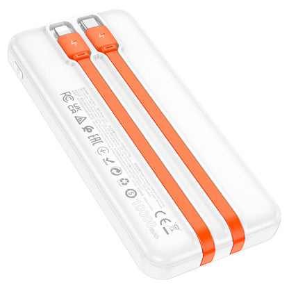 Hoco J119 Sharp charger 22.5W+PD20 fully compatible power bank with digital display and cable(10000mAh) - White