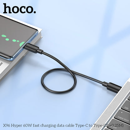 X96 Hyper 60W fast charging data cable Type-C to Type-C(L=0.25M)