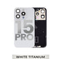 Iphone 15 Pro Back Glass With Camera Lens + Magnet + Wireless Flex Charger OEM White Titanium