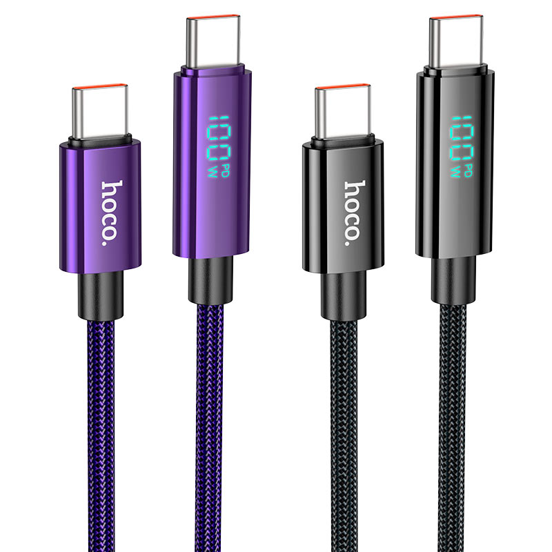 Hoco U125 Benefit 100W charging data cable with display Type-C to Type-C