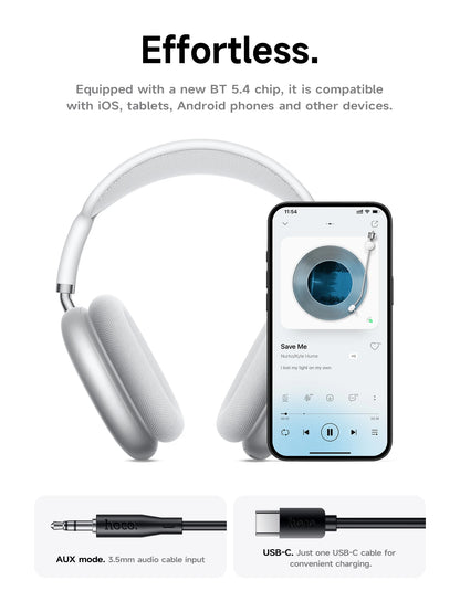 W65 Plus Happy ANC BT headphones Silver