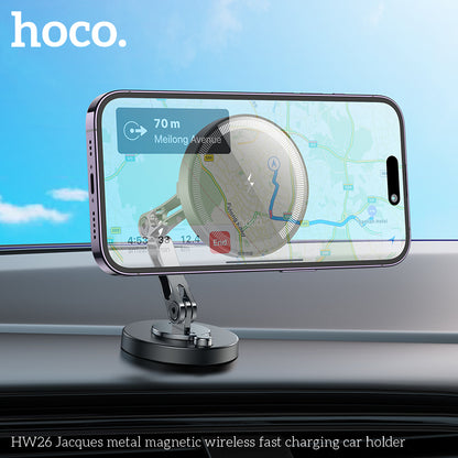 HW26 Jacques metal magnetic wireless fast charging car holder