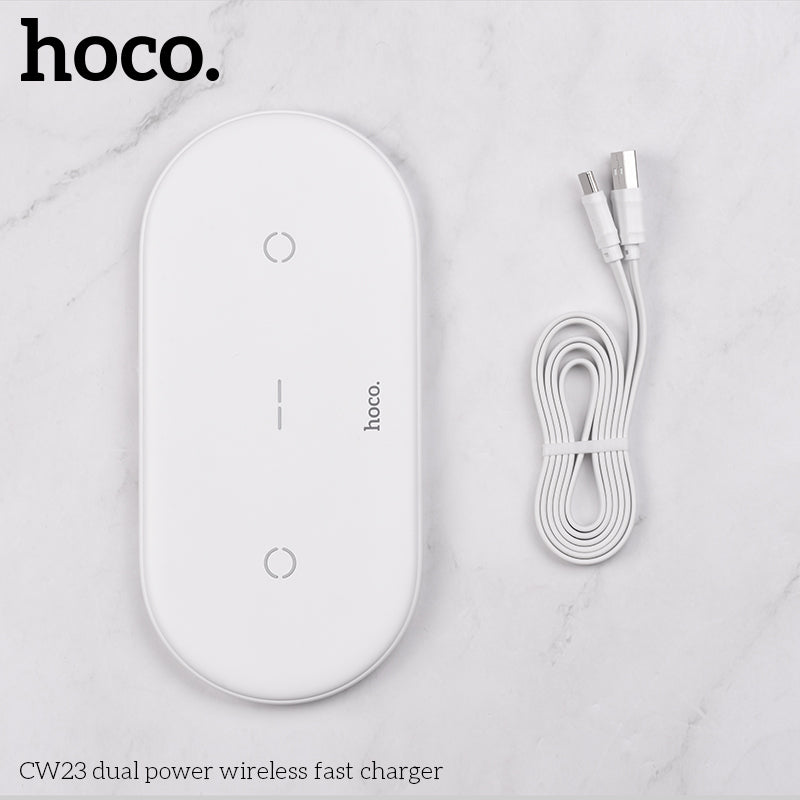 Hoco CW23 Dual power wireless fast charger - White