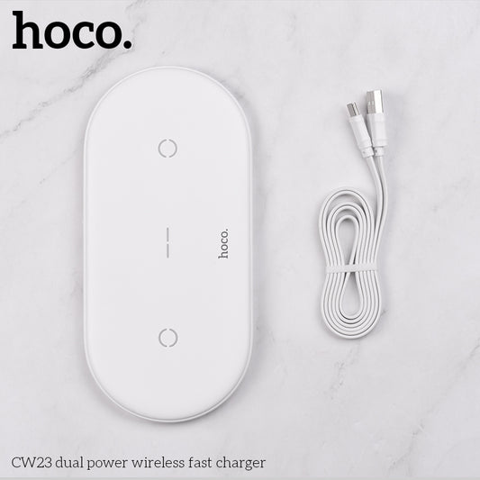 Hoco CW23 Dual power wireless fast charger - White