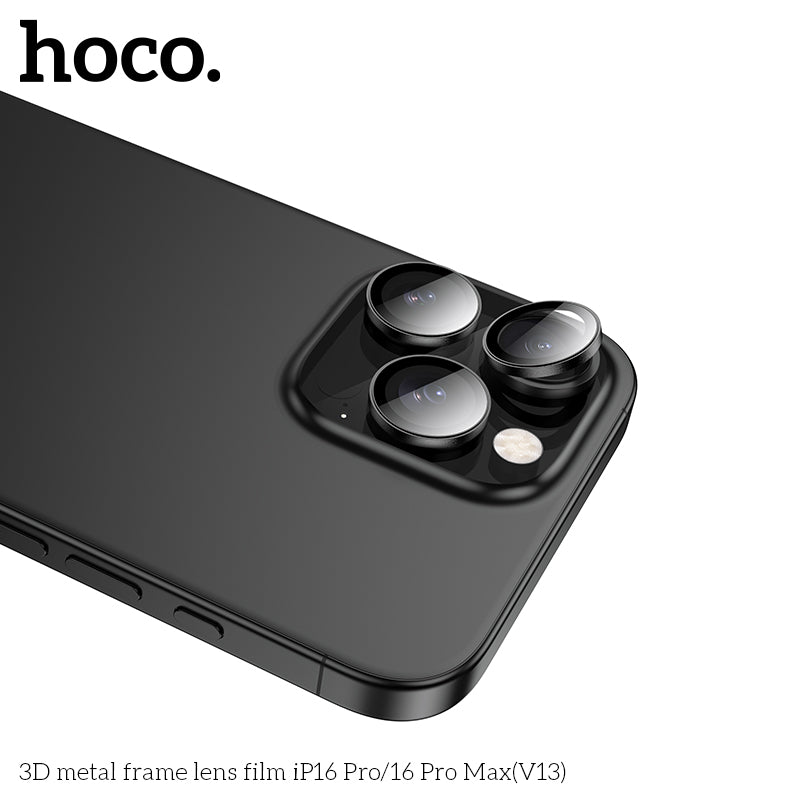 HOCO 3D metal frame lens film iP16 Pro/16 Pro Max(V13) - Titanium Gold