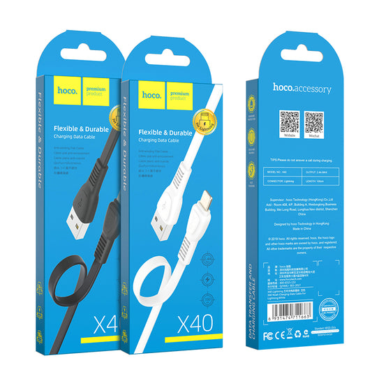 HCOO X40 Noah charging data cable for Lightning - Black