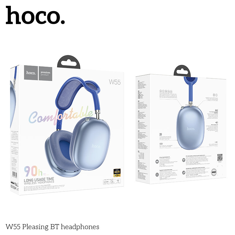 Hoco W55 Plus Happiness ANC noise reduction BT headphones Grey