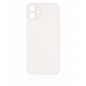 iPhone 12 Compatible Back Glass  with Logo  - White (Big Hole)