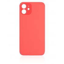 iPhone 12 Compatible Back Glass  with Logo - Red (Big Hole)
