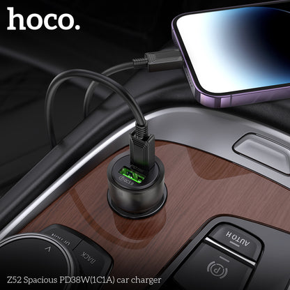 HOCO Z52 Spacious PD38W(1C1A) car charger - Black