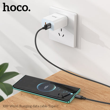 Hoco X89 Wind charging data cable Type-C - Black