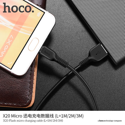 HOCO X20 Micro Charging Cable - Black (L=3M)