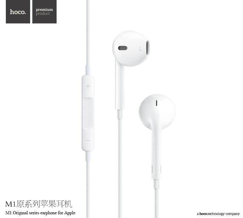 HOCO M1 Original Series earphones 3.5mm Jack - White