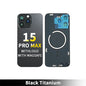 Iphone 15 Pro Max - Compatible Back Glass With Camera Lens And Magnet Aftermarket - Black Titanium
