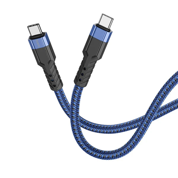 U110 Hoco Type-C to Type-C 60W charging data cable Blue