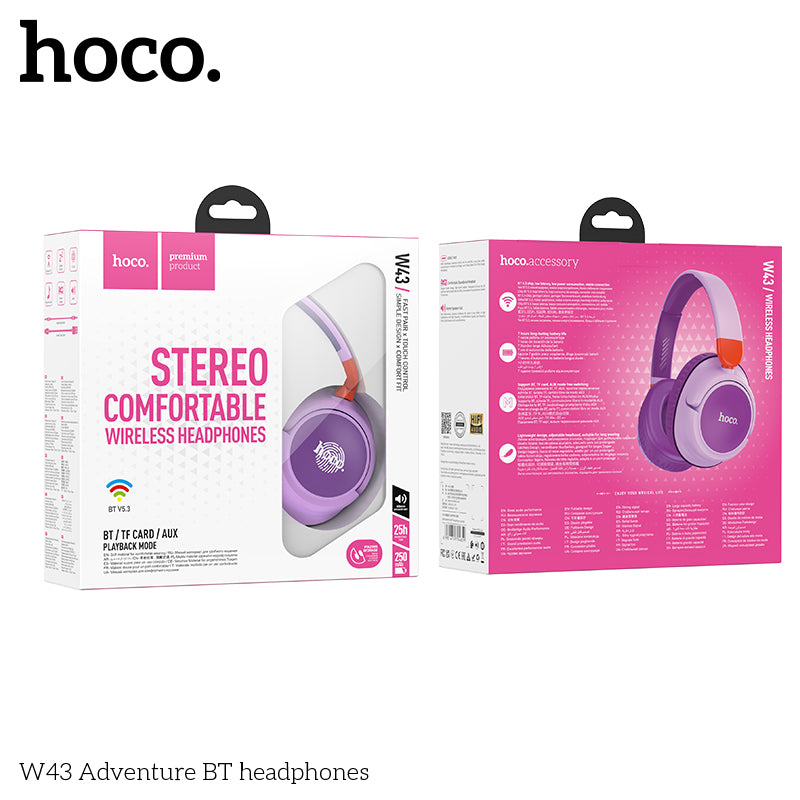 HOCO W43 Adventure BT headphones - Purple